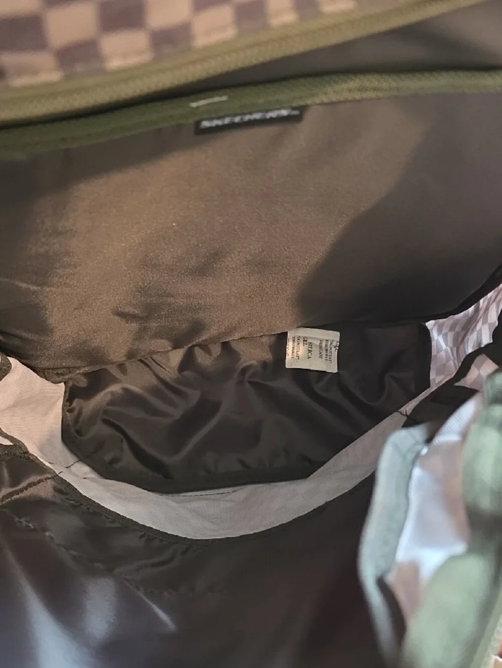 Skechers Gray and Olive Checkerboard Men's Backpack